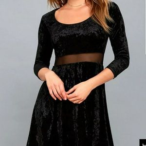BLACK VELVET SKATER DRESS
